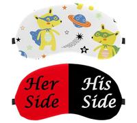 2 Pieces Sleep Mask for Back and Side Sleeper Her Side and His Side Red Black, 100% Light Blocking Eye Mask, Adjustable & Breathable Sleeping Eye Cover, Zero Eye Pressure