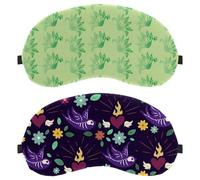 2 Pieces Sleep Mask for Side Sleeper Men Women, Day of The Dead Pattern Light Blocking Eye Mask Cover Eyeshade with Adjustable Strap, Night Blindfold