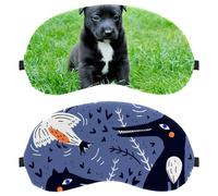 2 Pieces Sleep Mask for Side Sleeper Men Women, Funny Animal Birds Light Blocking Eye Mask Cover Eyeshade with Adjustable Strap, Night Blindfold