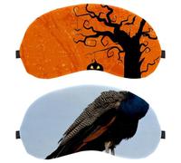 2 Pieces Sleep Mask for Side Sleeper Men Women, Light Blocking Eye Mask Cover Eyeshade with Adjustable Strap, Peacock Pattern Night Blindfold