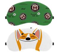 2 Pieces Sleep Mask for Side Sleeper Men Women, Light Blocking Eye Mask Cover Eyeshade with Adjustable Strap, Funny Dog I Am Welsh Corgi Night Blindfold