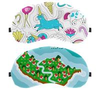 2 Pieces Sleep Mask for Side Sleeper Men Women, Madeira Map Light Blocking Eye Mask Cover Eyeshade with Adjustable Strap, Night Blindfold