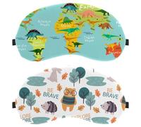 2 Pieces Sleep Mask Forest Animals Life Pattern, Eye Mask for Men Women, No Pressure Night Eye Cover, Breathable Sleeping Eye Mask, Light Blocking