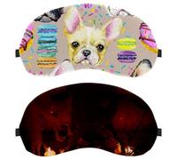 2 Pieces Sleep Mask, Halloween Scary Atmosphere Pumpkin Completely Block Out Light Eye Mask for Side Sleeper, Zero Eye Pressure Night Blindfold, Adjustable Eye Shade Cover