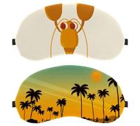 2 Pieces Sleep Mask, Landscape Beach Sunset Completely Block Out Light Eye Mask for Side Sleeper, Zero Eye Pressure Night Blindfold, Adjustable Eye Shade Cover