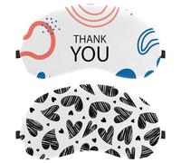 2 Pieces Sleep Mask, Light Blocking Sleeping Eye Mask for Women Men, Doodle Heart Seamless Pattern Night Blindfold, Breathable Eye Mask Cover