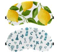 2 Pieces Sleep Mask, Light Blocking Sleeping Eye Mask for Women Men, Night Blindfold, Hourglass & ABC Breathable Eye Mask Cover