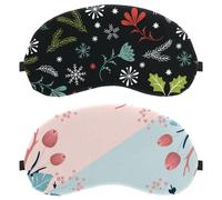 2 Pieces Sleep Mask, Light Blocking Sleeping Eye Mask for Women Men, Spring Flowers Night Blindfold, Breathable Eye Mask Cover