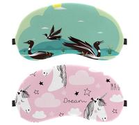 2 Pieces Sleep Mask, Light Blocking Sleeping Eye Mask for Women Men, Unicorn Magic Pink Night Blindfold, Breathable Eye Mask Cover