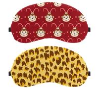 2 Pieces Sleep Mask, Natural Color Leopard Pattern Light Blocking Sleeping Eye Mask for Women Men, Night Blindfold, Breathable Eye Mask Cover