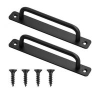 2 Pieces Sliding Door Handles, Door Handle with Screws, Stable Door Handles, Fixed External Door Handles, Heavy Duty Door Handles for Cabinets, Sheds, Kitchen (Black)