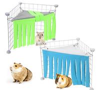 2 Pieces Small Animal Corner Hideout Corner Fleece Hideaway Guinea Pig Cute Ferret Hammock and Sleeping Bed for Ferrets Chinchillas Small Pets