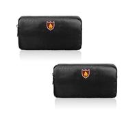 2 Pieces Small Fireproof Bag, 20x11cm Fireproof Money Bag, Fire-resistant Cash Pouch, Waterproof Fireproof Bag with Zipper for Valuables, Cash, Car Keys, Passport, Bank Deposit