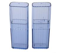 2 Pieces Small Transparent Storage Box for Travel Portable Organizer with Secure Seal Designed for Cotton Swabs, Bandaids, Electronic Components, and Jewelry (Blue)