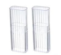 2 Pieces Small Transparent Storage Box for Travel Portable Organizer with Secure Seal Designed for Cotton Swabs, Bandaids, Electronic Components, and Jewelry (White)