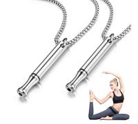 2 pieces smoking cessation aid, V3 necklace smokeless original breathing chain, smoking cessation chain, smoking cessation whistle necklace, smoking cessation pipe, breathing inhaler, anti-anxiety