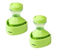 2 pieces Soap Dispensing Dish Brush - Soap Dispensing Palm Brush, Built In Refillable SoapDispensing Dish Brushs, Washing Up Scourer Kitchen D-ish Scrubber Brushs Wirh Holder For Pot Pan Sink