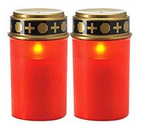 2 Pieces Solar LED Outdoor Premium Water-proof Candle Light - Nice for Grave and Church Decoration