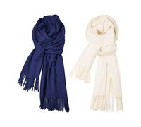 2 Pieces Solid Color Shawls, Women'S Imitation Cashmere Shawls, Fringed Scarves, Party Evening Gown Shawls, Clothing Accessories