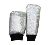 2 Pieces Sparkling Diamond Gear Shift Knob Cover, Bling Bling Handbrake Protective Cover and Gear Shift Cover Interior Decoration Accessories for Most Cars Trucks