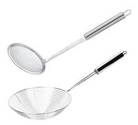 2 Pieces Spider Strainer Skimmer, Aieraczy Skimmer Spoon, Spider Cooking Utensil, Slotted Spoon, Stainless Steel Ladle Wire Spoon for Kitchen Cooking and Frying, Oil Filter, Pasta, Spaghetti, Noodle