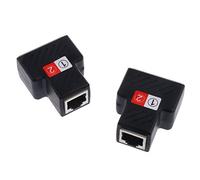 2 Pieces Splitter Adapter 1 to 2 Dual Female Port black