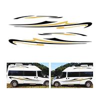 2 Pieces Sports Motorhome Stripes Decorative Camper Vans Caravan Decals Vinyl Sticker Graphic Car Body Side Accessories