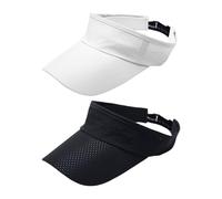 2 Pieces Sports Sun Hat, Breathable Hollow Top Hat, Mesh Quick-Drying Baseball Cap, Wide Brim Sun Hat, Women's Ponytail Baseball Cap, Adjustable Sun Protection Hat Black