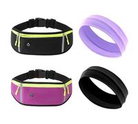 2 Pieces Sports Waist Bag and 2 Pieces Headband, Outdoor Riding Equipment, Running Accessories, Waterproof Waist Bag.