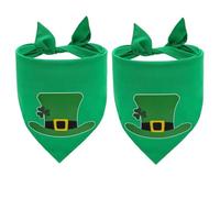 2 Pieces St. Patrick's Day Dog Bandanas, Adjustable Triangle Double-Sided Irish Pet Costume Accessories(Hats)