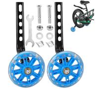 2 Pieces Stabilisers for Bike,11cm Blue Bicycle Training Wheels for Bikes,Light-Up bike Wheel Stabilizer,bike Stabilisers,Adjustable Bike-Training Wheels,for 12/14/16/18/20 Inch Bicycle