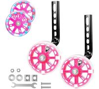 2 Pieces Stabilisers for Childs Bike, 11cm Pink Kids Stabilisers for Bikes,Light-Up Bicycle Wheel Universal Stabilizer,Adjustable Support Bike Wheels Stabilisers,for 12/14/16/18/20 Inch Bicycles