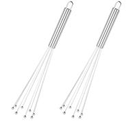 2 Pieces Stainless Steel Ball Whisk Wire Egg Beater Stainless Steel Ball Whisk Wire Egg Beater for Cooking Blending Whisking Beating Stirring (9.84in)