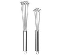 2 Pieces Stainless Steel Ball Whisk Wire Egg Whisk Set Kitchen Whisks for Cooking, Blending, Whisking, Beating, Stirring (10 Inch and 12 Inch)