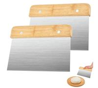 2 Pieces Stainless Steel Bench Scraper with Wooden Handle
