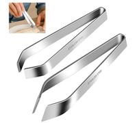 2 Pieces Stainless Steel Fish Bone Tweezers, Flat & Slant Salmon Bone Remover, Multi-Use Tweezers for Kitchen Cooking Hair Removal Design Styling