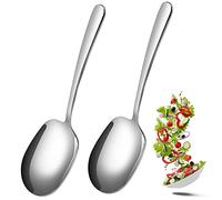 2 Pieces Stainless Steel Large Buffet Serving Spoons, 25.5 x 7.5cm With Long Handle, Dishwasher-Safe for Kitchen, Restaurant, Banquet