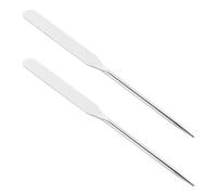 2 Pieces Stainless Steel Makeup Spatula Foundation Mixing Tool Eye Cream Spoon Foundation Spatula Cosmetic Skincare Spatula Nail Art Makeup Stirring Rod for Home Beauty Salon, Silver