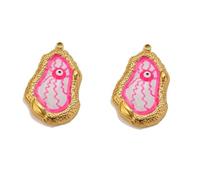 2 Pieces Stainless Steel Mystical Eye Charms with Distressed Stone Finish Ideal for Individualized Jewelry Projects Trendy Craft Jewelry Component