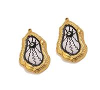 2 Pieces Stainless Steel Mystical Eye Charms with Distressed Stone Finish Ideal for Individualized Jewelry Projects Trendy Craft Jewelry Component