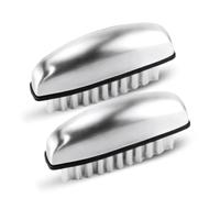 2 Pieces Stainless Steel Nail Brushes, Hand Washing Brushes, Hard Bristles Nail Cleaning Brush for Cleaning Hands, Nails, Feet, Toes