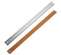 2 Pieces Stainless Steel Rulers Cork Backed Straight Edge Ruler with Inch and Centimeters for Drawing Sewing Woodworking School Office, 18 Inch