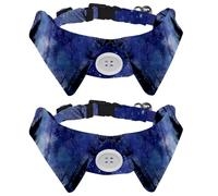 2 Pieces Starry Sky Tranquil Mystery Night Dog Bow Ties Shirt Lapel Style Cat Kitten Collars Attachment Dog Collar with Bow Ties for Small Cats Puppies Pets