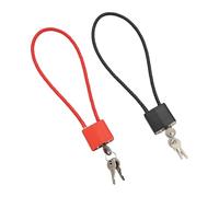 2 Pieces Steel Rope Padlocks, Adjustable Long Padlock Shackle Outdoor, Flexible Cable Padlock for Suitcase, Cable Tie Wire Lock for Outdoor Indoor Wheelie Bin Bicycle Suitcase Gate Gym Locker Wire