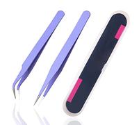 2 Pieces Sticker Tweezers, Cute Craft Tweezers for Stickers, Scrapbooking, Vinyl, Lashes, Electronics, Purple