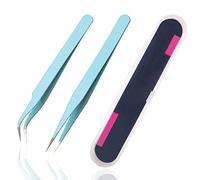 2 Pieces Sticker Tweezers, Cute Craft Tweezers for Stickers, Scrapbooking, Vinyl, Lashes, Electronics, Turquoise