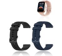 (2 Pieces) Strap for Tensky ID208Plus/Tensky Sw2023, yystao Silicone Watch Strap Compatible with Tensky ID208Plus, Skin-Friendly Smartwatch Replacement Strap 22 mm (Black & Blue)