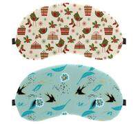 2 Pieces Swallow and Flower Sleep Mask, Completely Block Out Light Eye Mask for Side Sleeper, Zero Eye Pressure Night Blindfold, Adjustable Eye Shade Cover