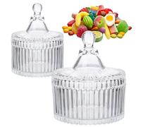 2 Pieces Sweet Jars, Small Jars with Lids Jewellery Storage Jar for Party Wedding Sweet Table Candy Buffet (100ml+300ml)