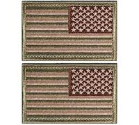 2 Pieces Tactical USA Flag Patch American Flag US United States of America Regular and Reverse Military Uniform Emblem Patches (Multitan - 2 Packs Reverse)